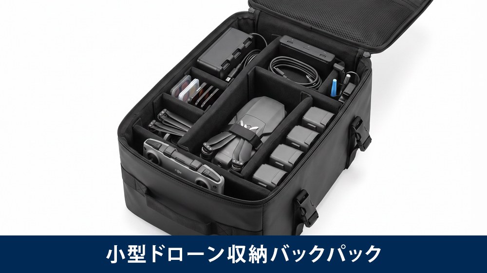 電子機器本体・リモコン・バッテリーを収納できる専用バックパック